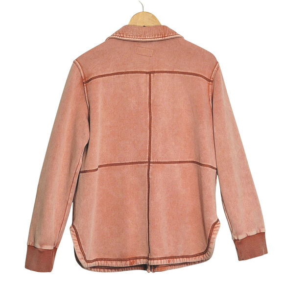 Pilcro Anthropologie Utility Shirt Jacket Retro Vintage Wash Button Up Red M - Picture 11 of 16